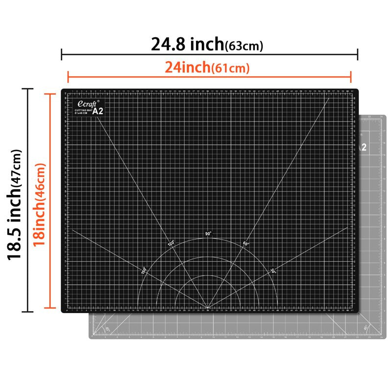Self-Healing Cutting Mat 18x24 Inches for Sewing Quilting Crafts Double Sided Gray/Black