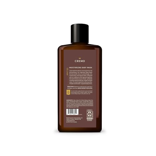 Cremo Body Wash Men, Notes of Black Plum, Warm Incense, and Madagascar Vanilla, Rich-Lathering Casked Vanilla, 16 Fl Oz