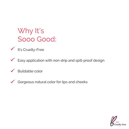 Elizabeth Mott Tints & Sass Lip and Cheek Stain ? Long-Lasting Rosy Pink Tint for Lips & Cheeks, Natural Buildable Color, Smudge-Proof, Lightweight, Cruelty-Free Makeup for All Skin Tones (10g/0.35oz)