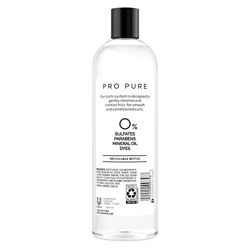 TRESemm? Pro Pure Shampoo Sulfate-Free for Curly Hair Curl Define Hair Shampoo with 0% Sulfates, Parabens, Mineral Oils and Dyes. 16 oz