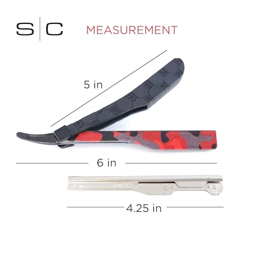 StyleCraft x Deluxe Line Professional Barber Straight Razor Camo Red (Blade not included)