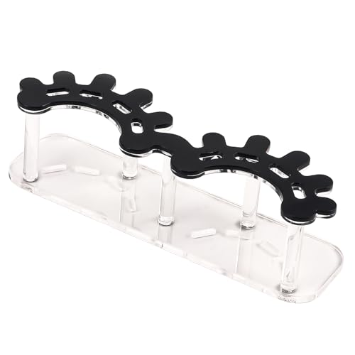 Acrylic 8 Holes Tweezer Holder for Eyelash Extensions Tweezer Stand Display Storage Eyelashes Extension Supplies (Black)