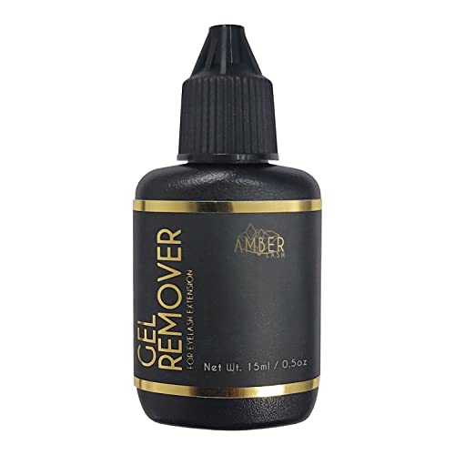 Amber Lash Safe Eyelash Extension Remover Gel 15ml, Gentle, Fast Acting Lash Glue Remover for Eyelash Extensions, Works in Just 60 Seconds - Non-Irritating Professional Eyelash Extension Gel Remover