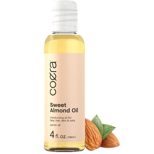 Coera Sweet Almond Oil 4 fl oz | For Hair, Skin, Face, and Nails | Cold Pressed & Hexane Free | Carrier Oil | Free of Parabens, SLS, & Fragrances
