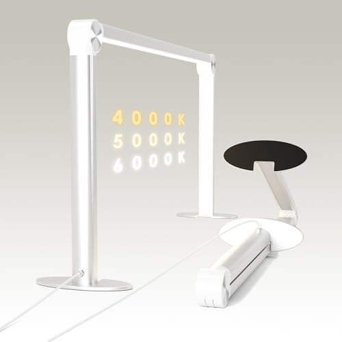Nail Tech Lamp for Desk£¬30" 48W Professionals Led Light, Desk Lamp for Lash Eyelash Extension,Color Temperature 2700K-6000K, Full fold Makeup lamp,Salon&Home(Silver)