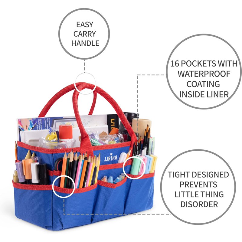 Multi-Pocket Art & Craft Storage Tote Bag - Waterproof Nylon Organizer for Sewing & Scrapbooking