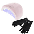 SUNUV LED Nail Lamp, UV Light Gloves for Gel Nails, Fingerless UPF 50+ Anti UV Gloves for Gel Lamp, Nails Dryer with Sensor 2 Timers SUNONE Pink
