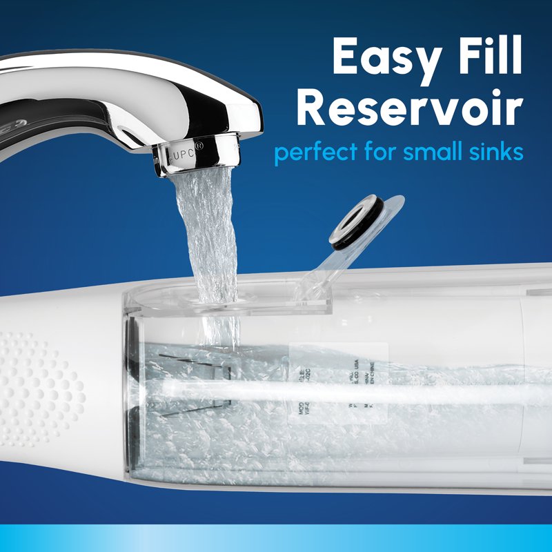 Portable Water Flosser with 2 Tips and 2 Settings - Cordless, Waterproof, ADA Accepted