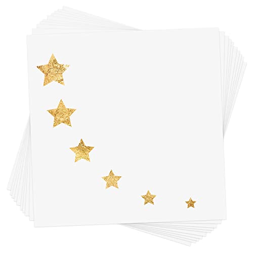 STARRY ARC set of 10 premium metallic gold temporary face Flash Tattoos - Stars | Eye shimmer | Face glitter