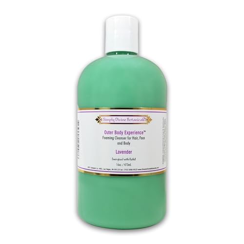 Simply Divine Botanicals Outer Body Experience Natural Foaming Cleanser for Body, Face and Hair, 16 oz (Lavender)