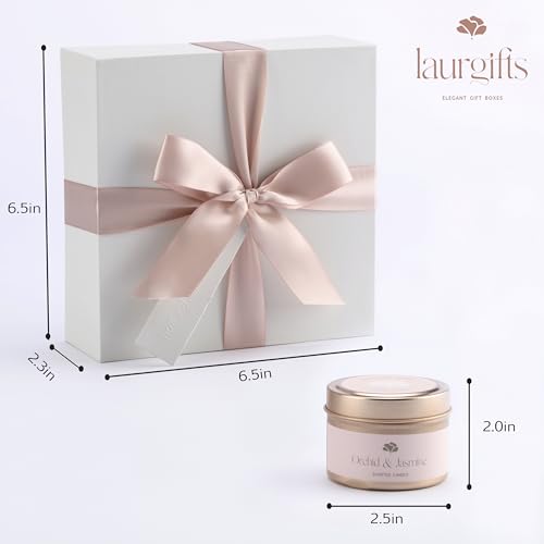 Birthday Gifts for Women ? Luxury Candle Set & Bath Sets Spa Basket, Small Orchid & Jasmine Self Care Box, Gift Basket for Mom, Wife or Friend