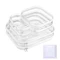 6 Pack Clear Hard Shell Zipper Case,See-Through Hard Plastic Organizer Pouches with Zipper,Clear Travel Makeup Case,Transparent Zippered Pouches for Travel,Toiletries, Makeup,Crush-Resistant Storage