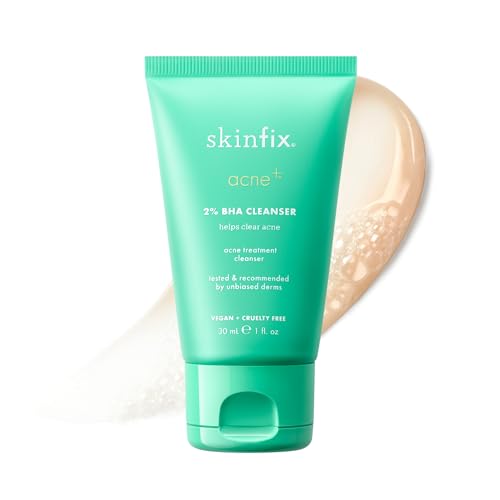 Skinfix 2% BHA Cleanser - 1 oz - Clears Acne Blemishes & Blackheads - Safe for All Types of Acne - Fragrance Free - Vegan, Cruelty Free