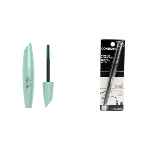 COVERGIRL Lash Blast Clean Volume Mascara, Very Black, 0.44 Fl Oz, Pack of 1 & Perfect Point Plus Eyeliner Pencil, Black Onyx Pack of 1, Long-Lasting