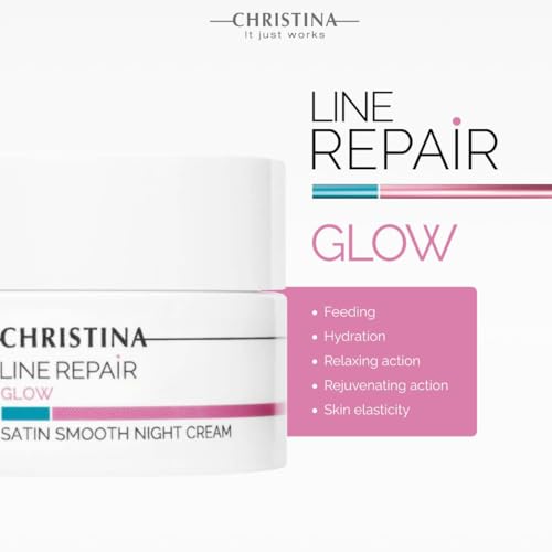 -CHRISTINA- Line Repair Satin Smooth Night Cream | Pore Minimizer Formula Night Face Cream | Rejuvenate, Nourish, and Hydrate Your Skin | Suitable for Fat, Combination, Normal Skin 50ml / 1.7 fl.oz