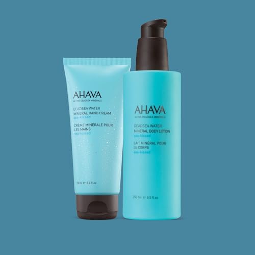AHAVA Sea-Kissed Hand & Body Care Set ? Includes Hand Cream (100ml) & Body Lotion (8.5 Fl.Oz) | Enriched with Dead Sea Minerals, Magnesium & Refreshing Sea-Kissed Fragrance