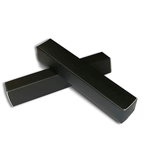 50 Pcs Empty Lip Gloss Box 4.72x0.78x0.78 inch Mascara Tube Packaging Matte Texture Black Lipgloss Kraft Paper Case Glaze Balm Organizer Storage DIY Make-up Sample Luxury Holder Wrapping