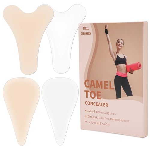 Seamless Camel Toe Hider, Camel Toe Concealer with Complected & Transparent Reusable Silicone Cameltoe Concealer Versatile and Suitable for Daily Commutes (Skin tone+transparent, Y+drop-shaped)