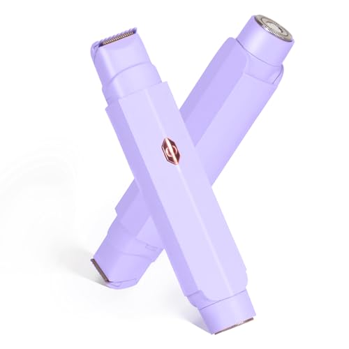 2-in-1 Bikini Trimmer for Women & Electric Women's Shaver,Rechargeable,Gentle Hair Removal for Sensitive Skin(Purple)