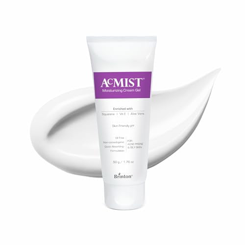 Acmist Moisturizing Cream Gel for Oily & Acne-Prone Skin | Oil-Free, Non-Comedogenic, Quick Absorbing & Makeup Friendly | With Vitamin E, Aloe Vera & Squalane | For Men, Women & Teens | 50g/1.67 oz.