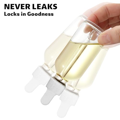 28 Pcs Clear 2oz Dropper Bottles Glass,60ml Empty Bottles,Leakproof for Tinctures, Essential Oils for Storage and Travel,Bottles for Droppers for Oils, Medicine Dropper, Eye Dropper