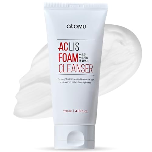 ATOMU Oil Control Foaming Facial Cleanser for Oily Skin & Clogged Pores, Deep Cleansing Face Wash with Salicylic Acid (BHA), 4.05 fl oz
