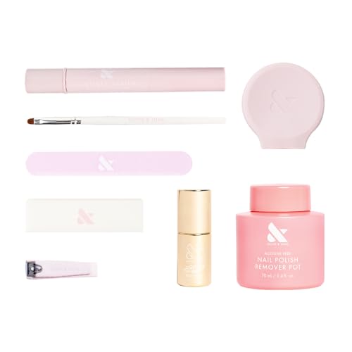 Olive & June Quick Dry Mani System Set | Includes Nail Tools, The Poppy, Cuticle Serum, Remover Pot & Quick Dry Top Coat | Fast At-Home Manicure Kit | Chip-Resistant, Vegan & Cruelty-Free