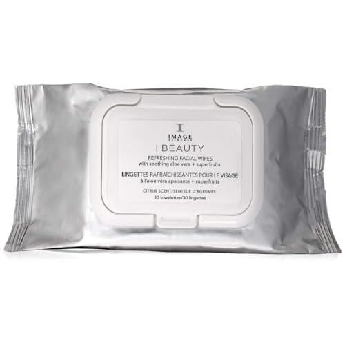 IMAGE Skincare, I BEAUTY Refreshing Facial Cleansing Wipes, Effectively Cleanse and Remove Makeup with Cucumber and Aloe Vera, 30 Count
