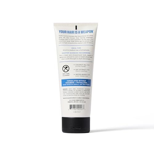 Duke Cannon Firm Grip Hair Gel, 7 oz ? Maximum Hold, High Shine, Alcohol-Free, Water-Based Formula with Coconut Oil & Oat Extract, Ideal for Short to Medium Styles