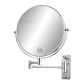 8¡± Wall Mounted Makeup Mirror - 1X/10X Double Sided Magnifying Bathroom Mirror, 360¡Æ Swivel Extendable Vanity Shaving Mirror with Adjustable Arm for Bathroom, Chrome£¨No Light£©