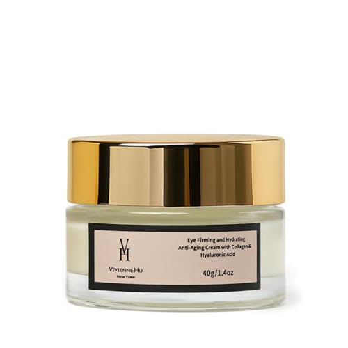 VivienneHu Eye Firming and Hydrating Anti-Aging Cream with Collagen and Hyaluronic Acid for Dark Circles & Puffiness, Daily Wrinkle Cream, Anti Aging Skin Care Treatment Women and Men, 1.4oz/40g