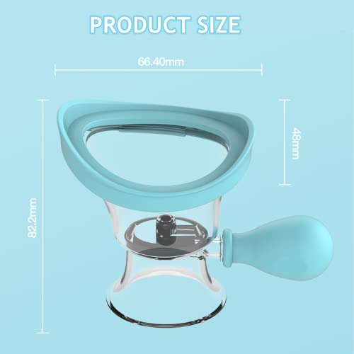 Eye Wash Cup Portable Eye Cleaner Kit Silicone Manual Air Pressure Eye Flush Rinse Cups with Storage Container Eye Washer Bath Kit Cleaning Makeup Dust Irritants Soothing Tired Eyes(Blue)