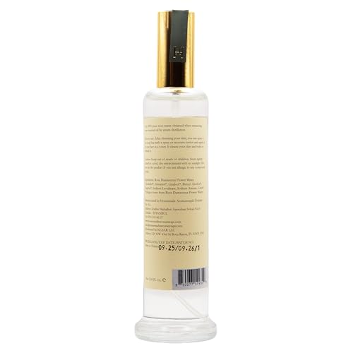 HMA | 100 Percent Pure Rose Water Facial Mist ? Steam-Distilled Rosa Damascena Hydrosol | Alcohol-Free Toner & Hydrating Face Spray | Natural Skin Refresher for All Skin Types | 3.38 FL Oz