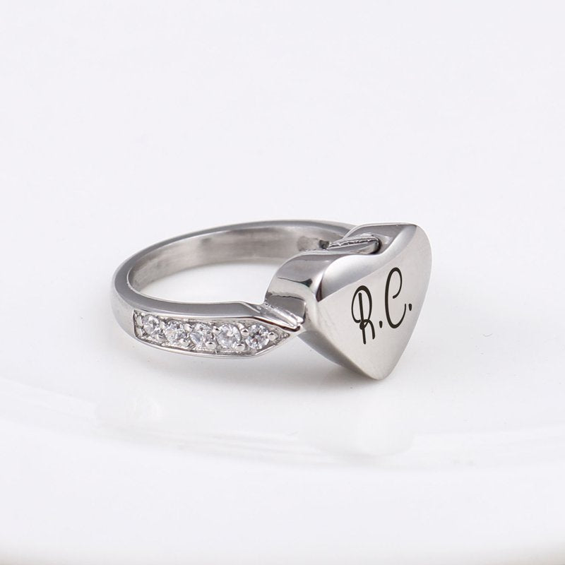 Personalized Cremation Ring with Custom Engraving & Free Jewelry Box - Memorial Keepsake