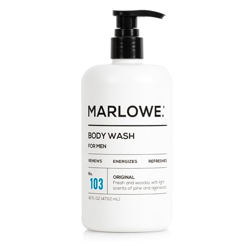 MARLOWE. Men's Facial Scrub & Body Wash Bundle ? Exfoliating Cleanser with Pine & Agarwood + Energizing Wash with Natural Extracts