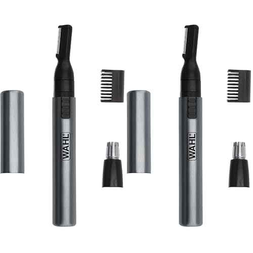 WAHL Micro Groomsman Personal Trimmer, Battery Powered | Rinseable Heads | Interchangeable Heads | For Facial Detailing | Model 05640-600