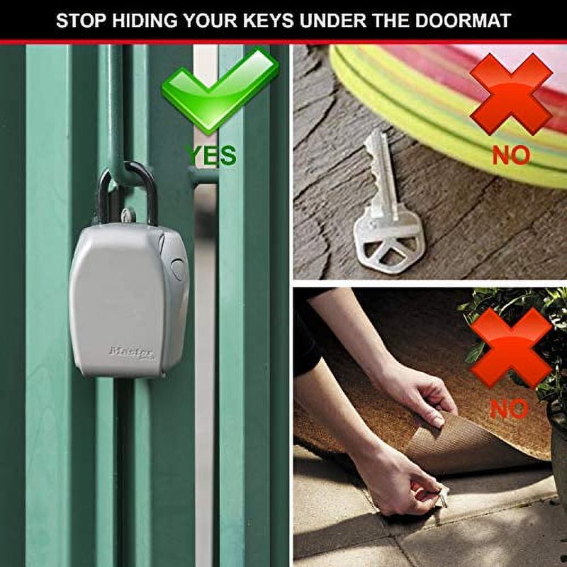 Heavy Duty Key Lock Box with Combination Lock - Portable Zinc Security Safe