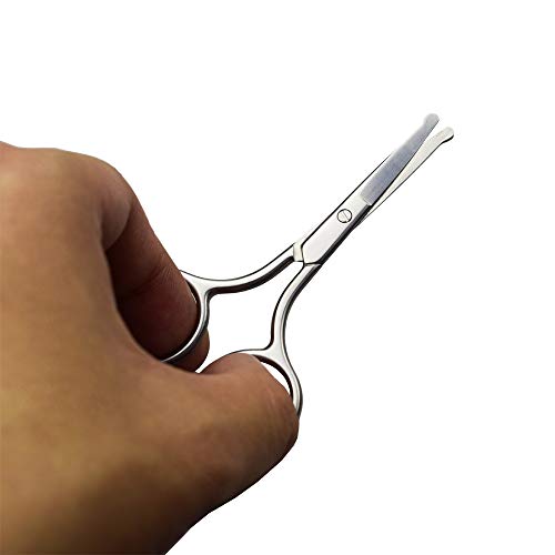 Eyebrow and Nose Hair Scissors, 3.5¡± Stainless Steel Professional Facial Hair Beard Eyelashes Ear Hairs and Moustache Scissors Trimmer 2 Pieces