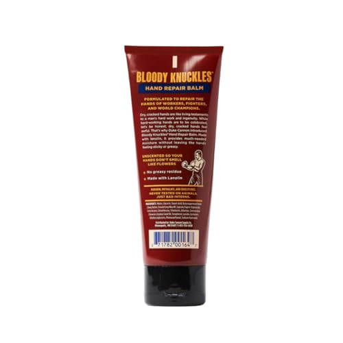 Duke Cannon Bloody Knuckles Hand Repair Balm - Unscented Moisturizing Cream, Non-Greasy Lanolin Formula for Dry, Cracked Hands, 3 oz. (Travel Size)