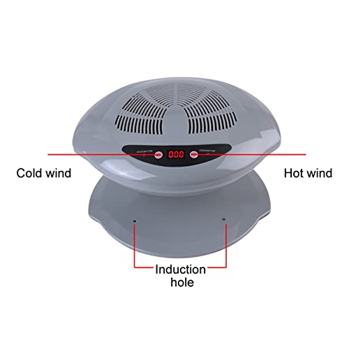 Air Nail Dryer, 2 in 1 Hot and Cold Air Nail Fan Blow Dryer for Regular Nail Polish, Automatic Sensor Manicure Drying Nail Dryer for Home and Salon Use, Grey