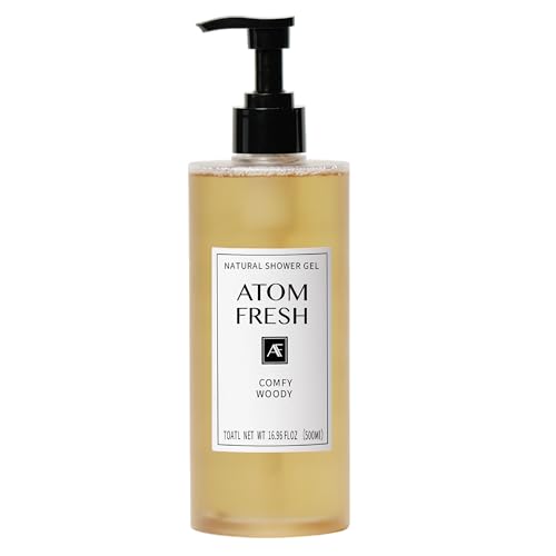 Atom Fresh Fine Fragrance Body Wash ? Comfy Woody Scent | Gentle Amino-Acid Cleanser with Oat, Soapberry & Vitamin E | Plant-Based & Sulfate-Free, 16.94 fl oz