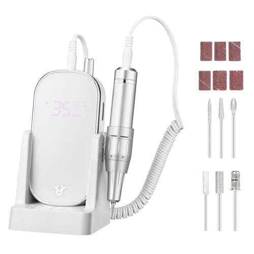 Professional Electric Nail Drill, Professional Electric Drill 35000 RPM, Cordless Rechargeable Electric Nail File, Electric File Set for Manicure and Nail Polish, for Hand and Foot Care