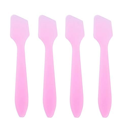 100Pcs 8cm/3inch Pink Disposable PP Cosmetic Spoon Mask Spatula Mini Facial Cream Scoop Mud Mask Stirrer Muddler Applicator for Skin Care
