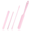 4 PCS Non-Stick Wax Spatulas Set, Silicone Wax Applicator Different Sizes Scrapers Reusable Silicone Stirring Stick For Home Salon Body Use (Pink)