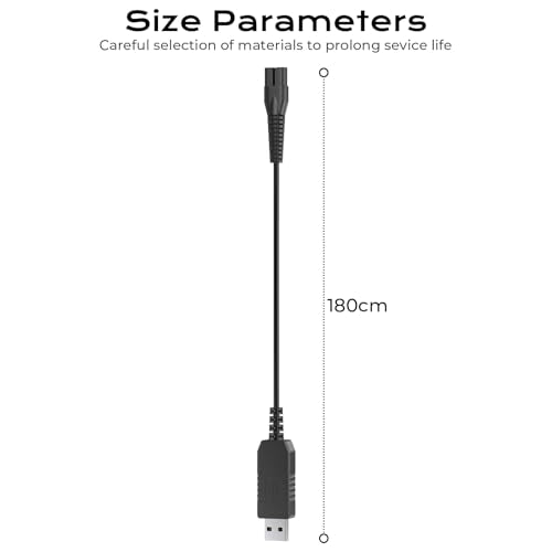 Vancle USB Charger for Wahl 9649, 5FT (1.5M) Cable, Compatible with Wahl Cordless Clipper Model 9649 9649P, Charger Cord Charging