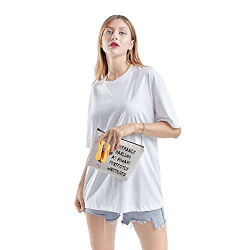 LEVLO Thomas Jefferson Musical Cosmetic Bag Gift For Musical Theatre Fans So What'd I Miss Thomas Make Up Zipper Pouch Bag (So What'd I Miss)