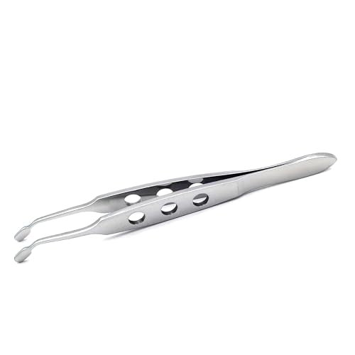 Meibomian Gland Expressor, Stainless Steel Eyelid Massage Professional Face Care Craft Tools for Dry Eyes, High Precision Tweezer Tools - Rectangle Tip