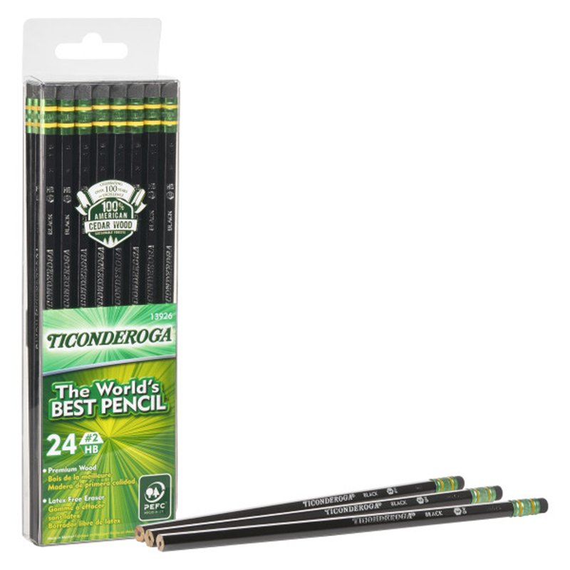 24 Pack #2 Soft Black Pencils - Unsharpened, Latex-Free Erasers, Classroom-Grade