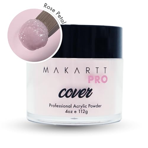 MakarttPro Acrylic Powder - 112g/4oz Nail Cover for Extension, Perfect for Professional Private Nail Technicians (Rose Petal)