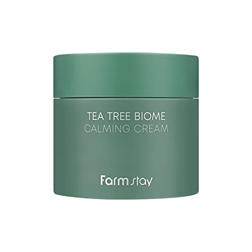 FARMSTAY TeaTree Biome Calming Cream - Day & Night Daily Face Moisturizer cream for Women & Men, Calming & Hydrating Cream for Dry, Sensitive, Itchy Skin, Acne, Korean Skin Care 2.70 Fl. Oz / 80ml